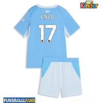 Manchester City Enzo Fernandez #17 Heimtrikotsatz Kinder 2026-27 Kurzarm (+ Kurze Hosen)